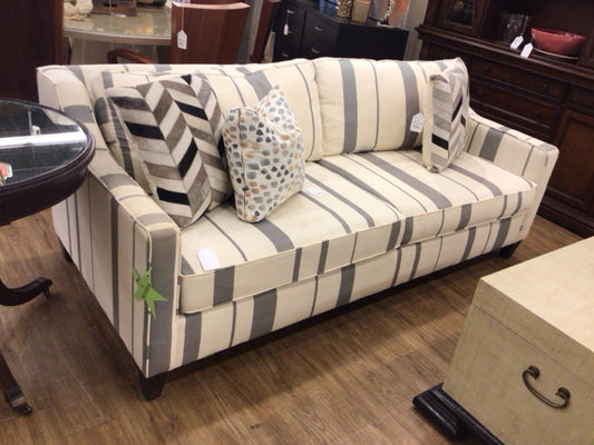 AS-IS 79" X 35" Stripe Sleeper Sofa