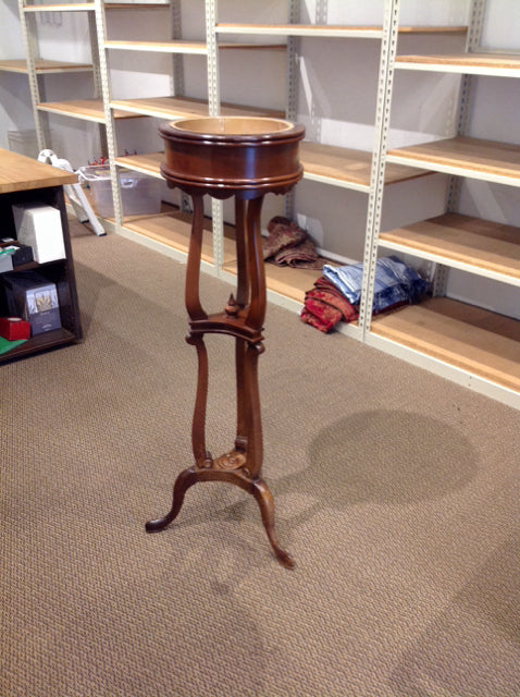 59" Antique Mahogany Plant Stand AS-IS Minor Scratches