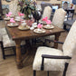 AS-IS Set Of 8 Ethan Allen Custom Fabric & Wood Dining Chairs(Light Soil)
