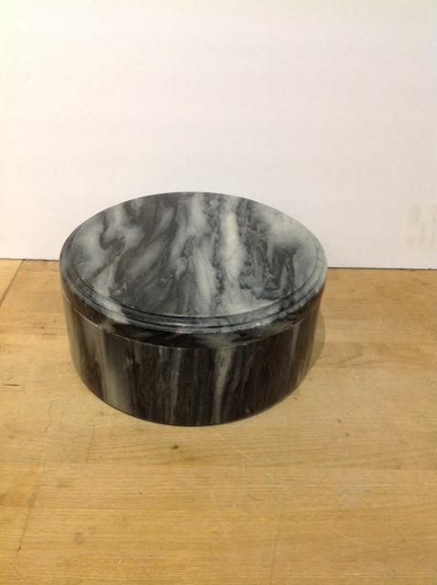 10" Round Black Marble Box HEAVY