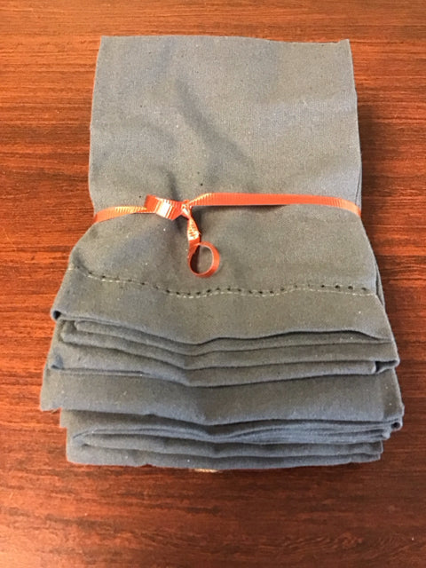 Set Of 8 Gray Linen Napkins