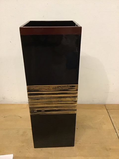 16.5" Black Lacqer Bamboo Column