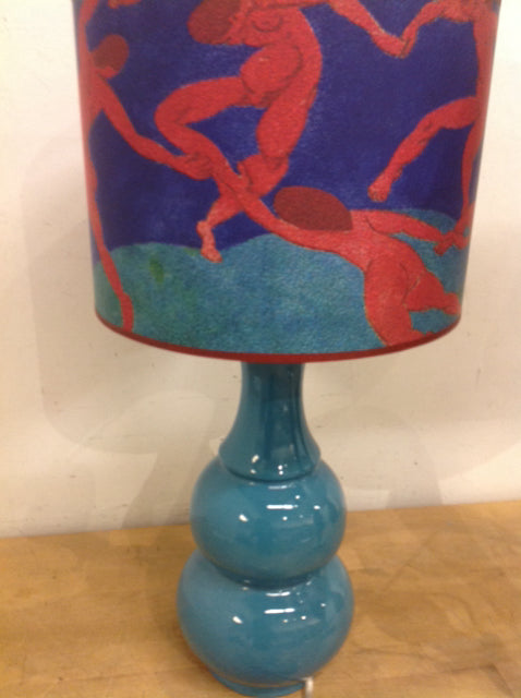 24" Blue Ceramic Lamp