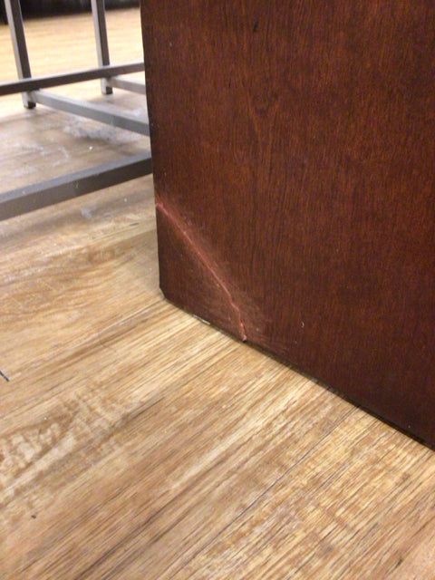 AS-IS Woodworth Wooden Industries Wood Tall Bookcase(Repair Done To Base)