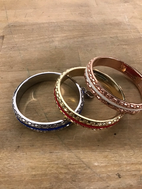 Set Of 3 Heart Red White & Blue Bracelets