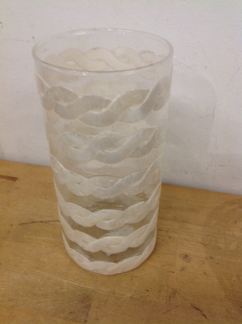 Vase-10" White Glass