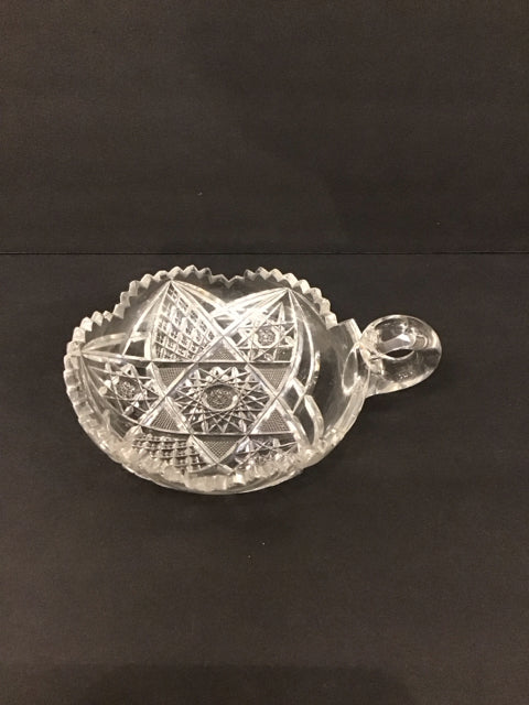 6" Cut Crystal Candy Dish w/Handle