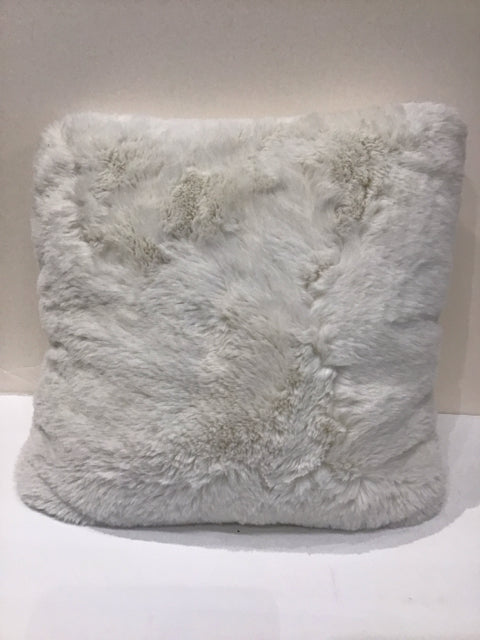Off White Faux Fur Pillow