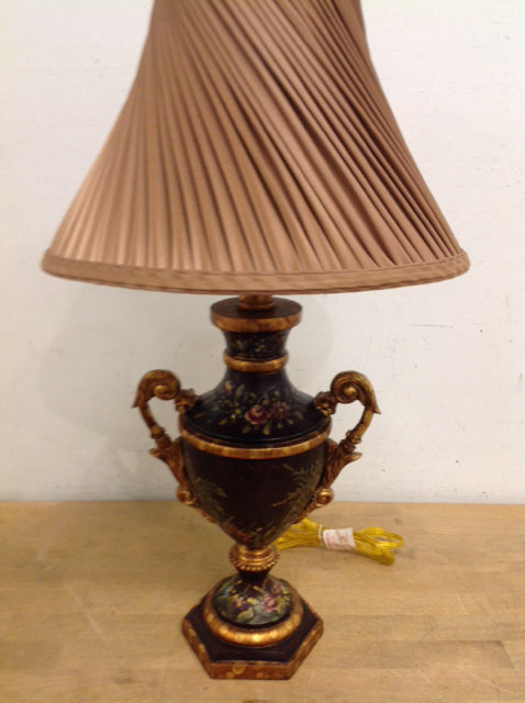 26" Painted Floral Urn Lamp