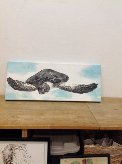 39x15.5 Sea Turtle Print on Canvas