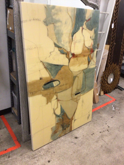 39 7/8" X 62" Lacqured Abstract Print