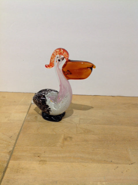 7.5" Art Deco Glass Pelican