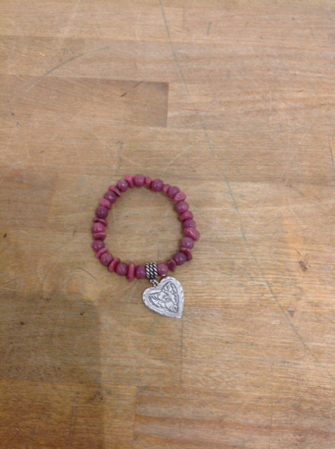 Pink Stone/Heart Bracelet