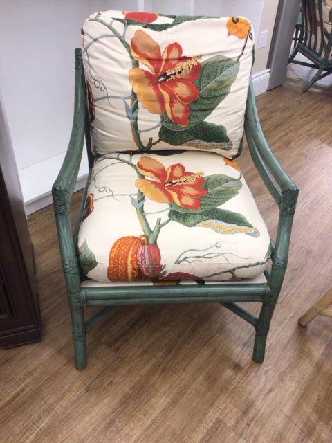 Mcguire Floral Fabric Slope ArmChair