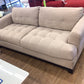 AS-IS RTG Cindy Crawford Beige Fabric Tufted Seat Sofa