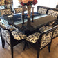 AS-IS Black Lacqured Dining Table W/8 Chairs