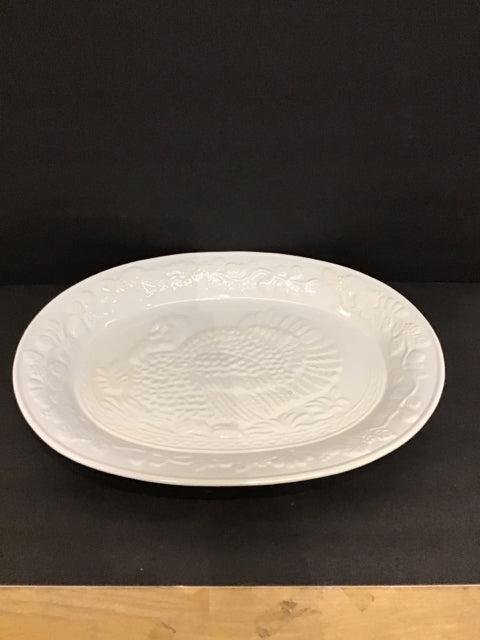 White Oval Ceramic Turkey Platter