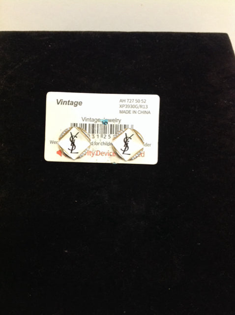 Faux YSL W/Rhinsetone Earrings