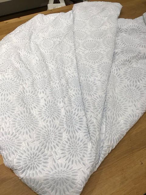 KING White Cotton Snowflake Duvet Cover