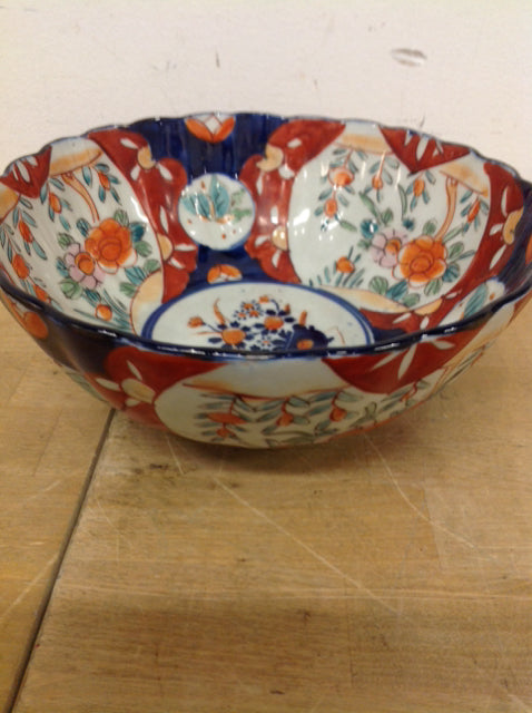 Bowl- 8" Asian Floral Ceramic