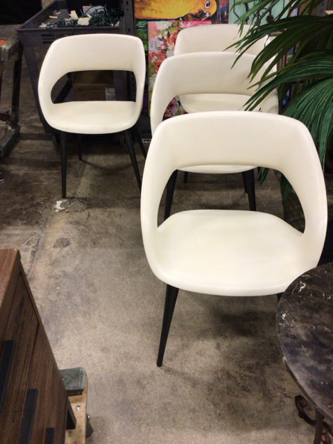 Set Of 4 Oliver B Casa Italy Shape Sedia Cream Dining Chairs