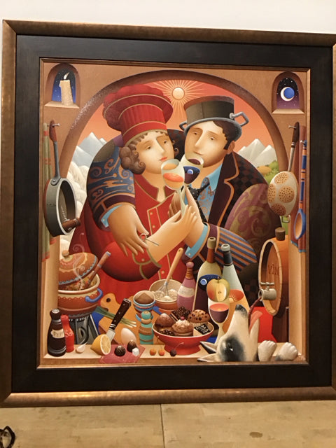 43"x46" "Honey I'm Home" By Antoine Arkipove Art Signed