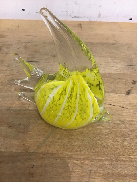 5" H Yellow Art Glass Fish