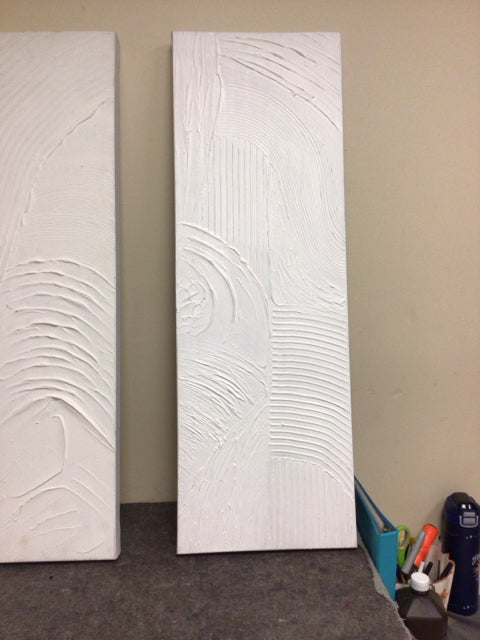 36" X 12" Textured Abstract Print On Canvas