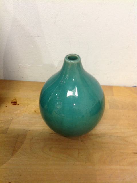 Vase- 6" Green Ceramic