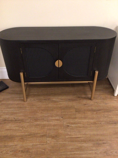 Black/Gold Oval Media Console 16x47