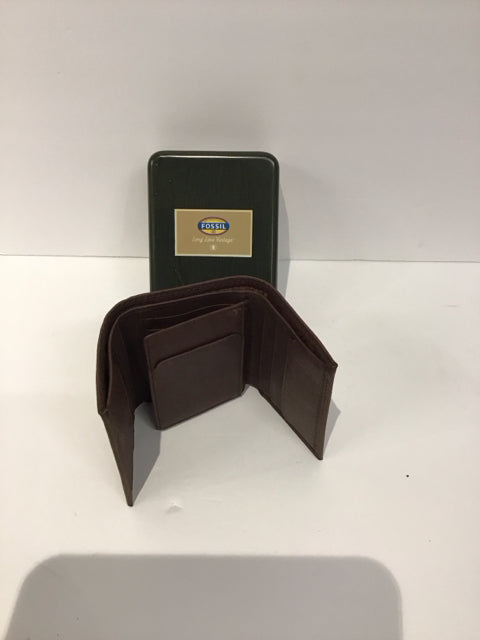 Men's Brown Leather 3-Fold Fossil Wallet