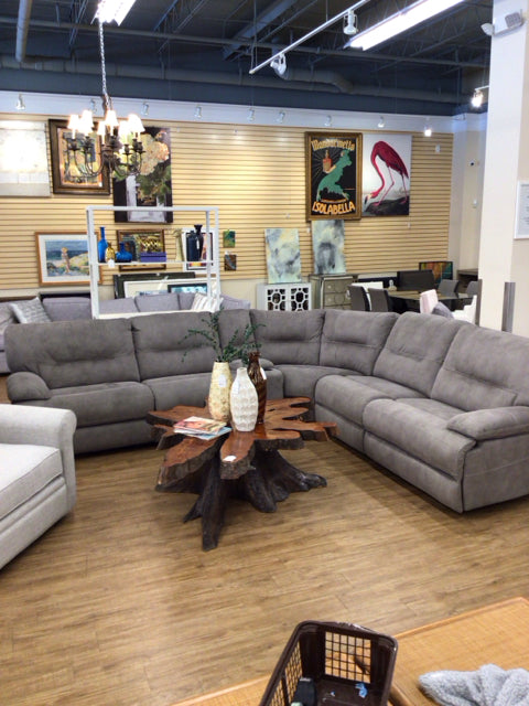 6 Pcs Faux Suede Power Reclining Sectional