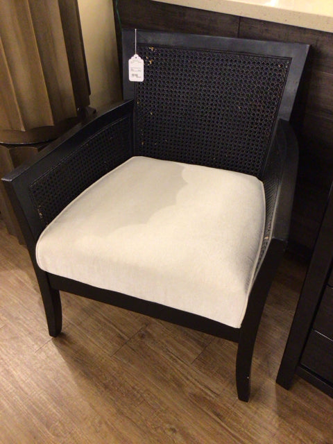 Black Wood/Black Cain Arm Chair