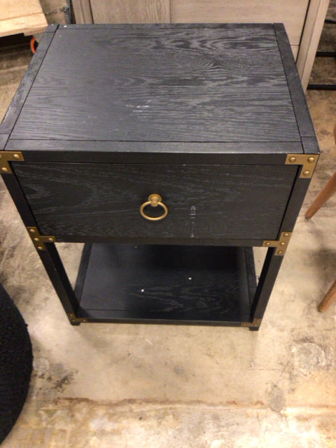 Grey & Gold One Drawer Nightstand
