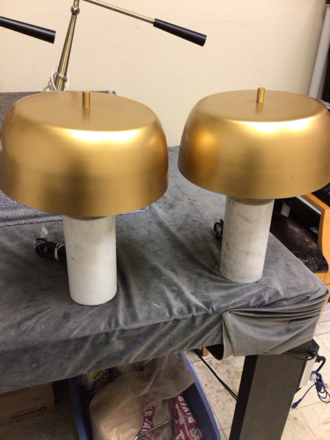 Pair Of 15" Sunpan Aludra Table Lamps