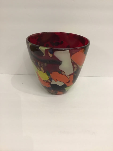 11" Multicolor Art Glass Bowl