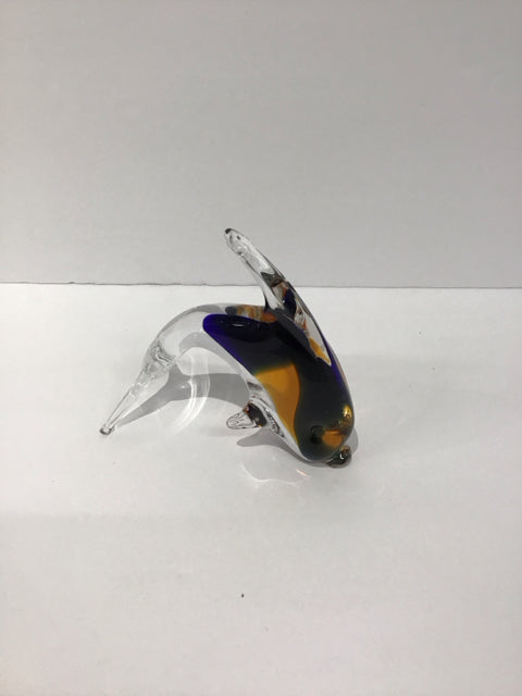 Art Glass Blue/Orange Fish