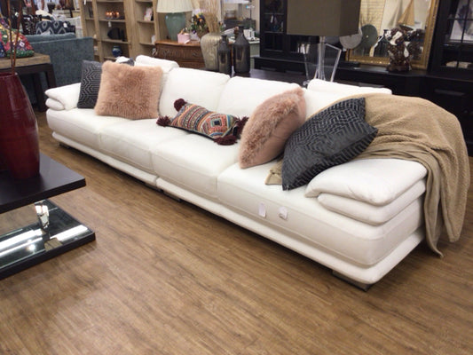 Chateau D'Ax Atlantic White Leather Two PC Sofa