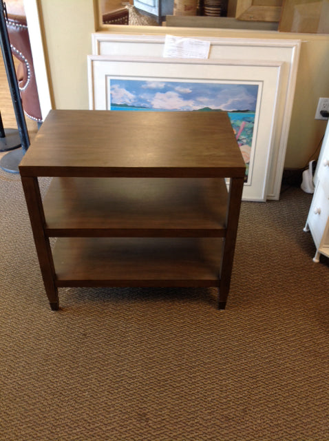 27"x18" Brown Wood 3-Tier Table AS-IS