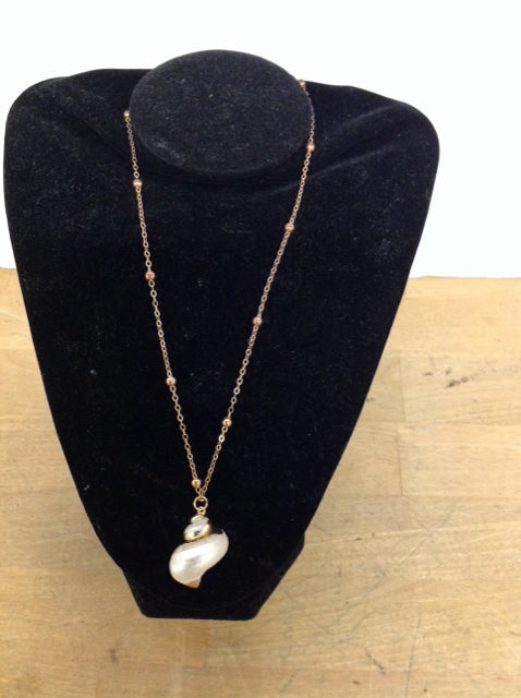 Gold Metal Necklace w/Conch Shell