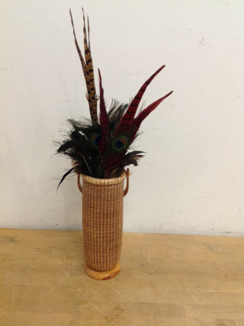Feathers in Nantucket Wood Basket