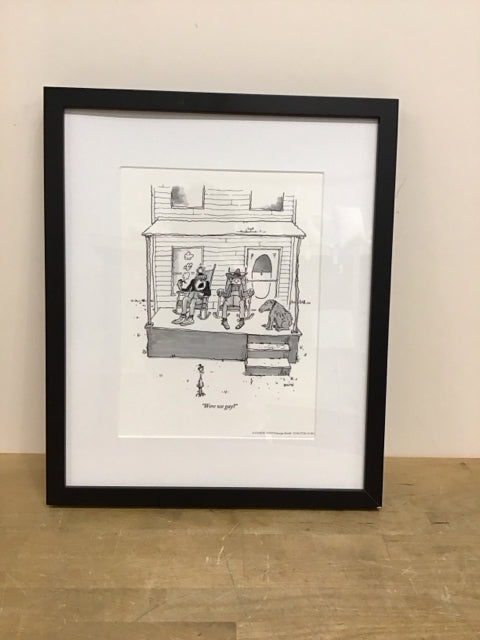 15x18 Framed B&W Conde Nast Cartoon