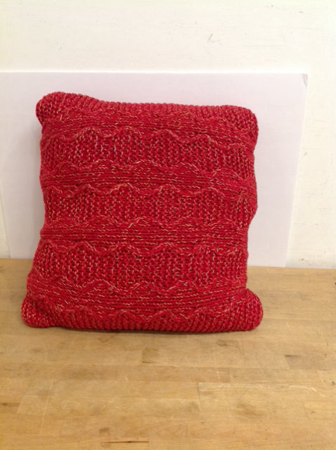 Red Weave w/Gold Strands Pillow