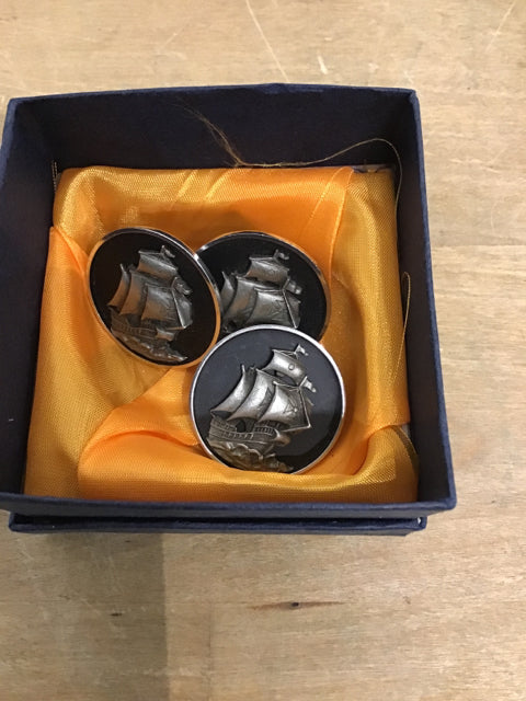 3 Pc Cuff Links & Tie Clip Set