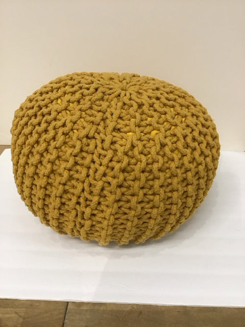 Mustard Color Woven Pouf