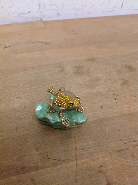 Enameled Frog Trinket Box