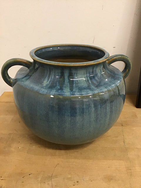 9"x12" Blue Glazed Ceramic Urn
