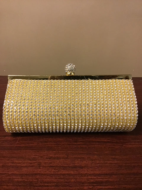 Gold Metallic & Rhinestone Purse