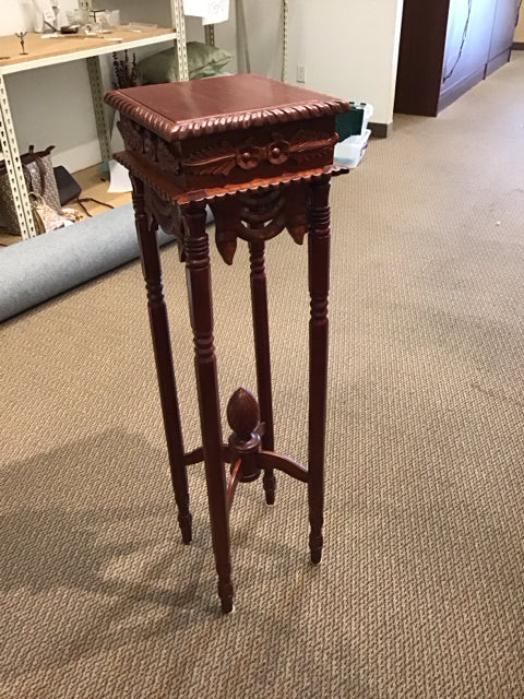 42"H Carved Wood Display Stand