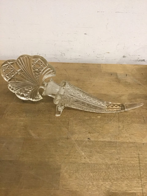 10.5" Vintage Cut Glass Perfume Bottle
